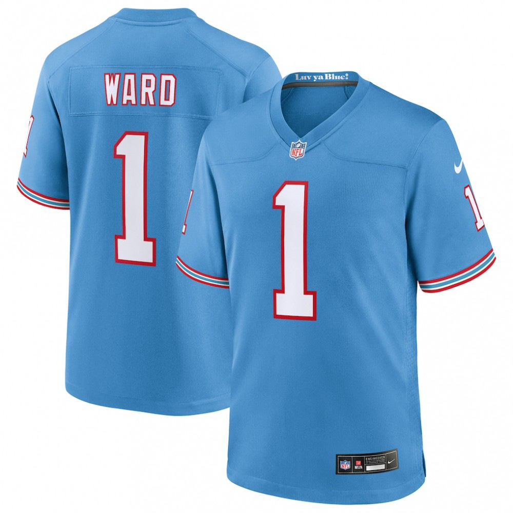 Cameron Ward Tennessee Titans Nike 2025 NFL Draft First Round Pick 2nd Alternate Game Jersey - Light Blue-GridironStore